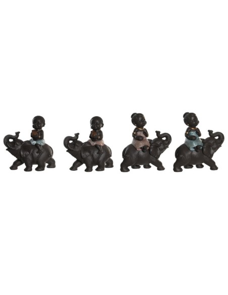 FIGURA RESINA 14X7X14 AFRICANA ELEFANTE 4 SURT.