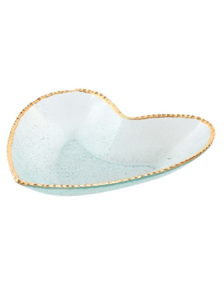 CENTRO MESA CRISTAL 33X33X7 CORAZON TRANSPARENTE