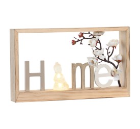 DECORACION LUMINOSA LED MDF 30X5X18 NATURAL