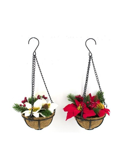 COLGANTE HIERRO X3 FLORES 35CM 2 SURTIDO