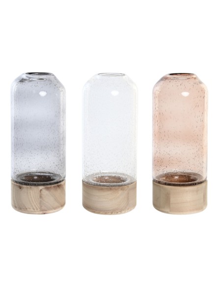 JARRON CRISTAL MADERA 10X10X25 3 SURT.