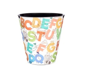 PAPELERA PLASTICO ABECEDARIO 27 x 27 x 28 cm.