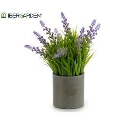 LAVANDA PLASTICO MACETERO CEMENTO GRIS 12 x 12 x 23 cm.