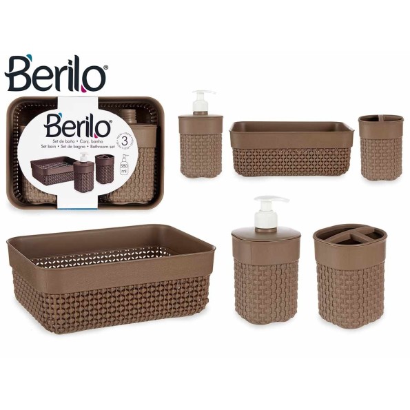 SET 3 PZS BAÑO MARRON