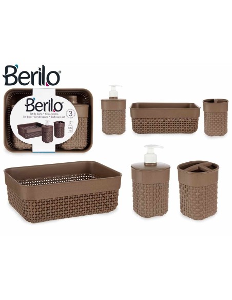 SET 3 PZS BAÑO MARRON