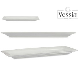 BANDEJA PORCELANA BLANCA RECTANGULAR 39CM
