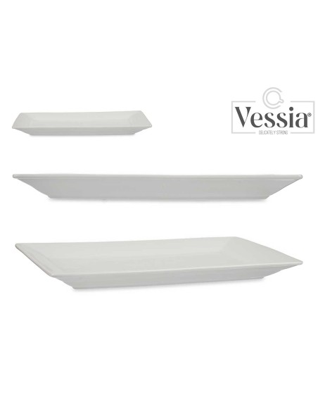 BANDEJA PORCELANA BLANCA RECTANGULAR 36CM