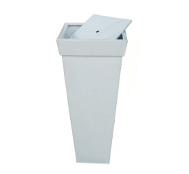 MACETERO ALTO CON PLATO 37X37H85 BLANCO