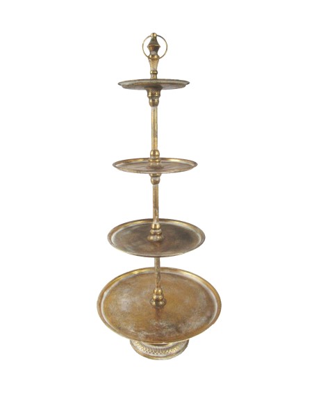 FRUTERO 4 PISOS ENVEJECIDO ORO D40 H95