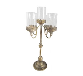CANDELABRO 5 BRAZOS ORO ENVEJECIDO D36 H70