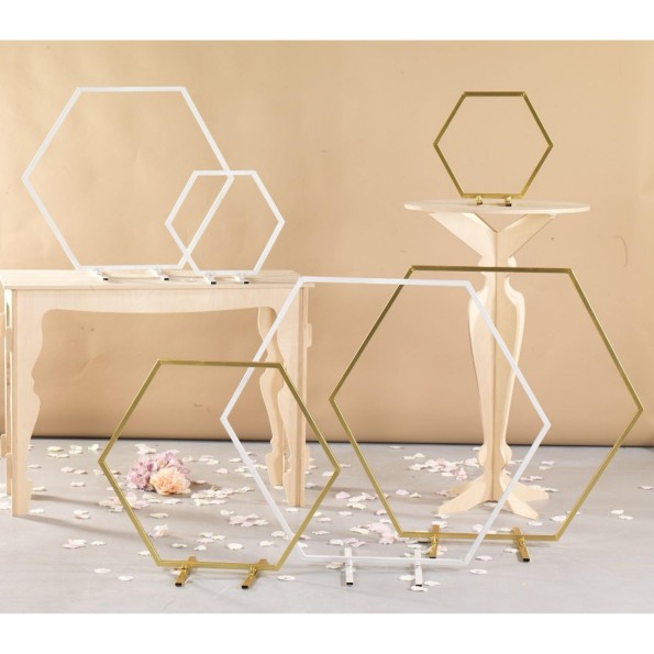 ESTRUCTURA HEXAGONAL MESA  D40 BLANCO