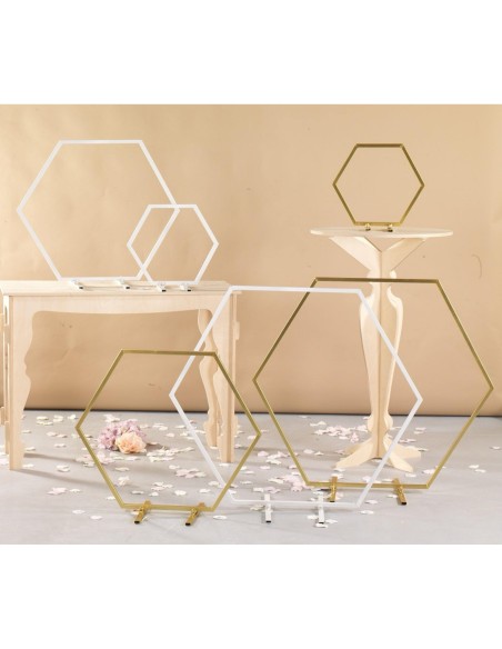 ESTRUCTURA HEXAGONAL MESA D100 ORO