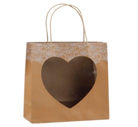 BOLSA KRAFT CORAZON BLANCO  28X11 H27