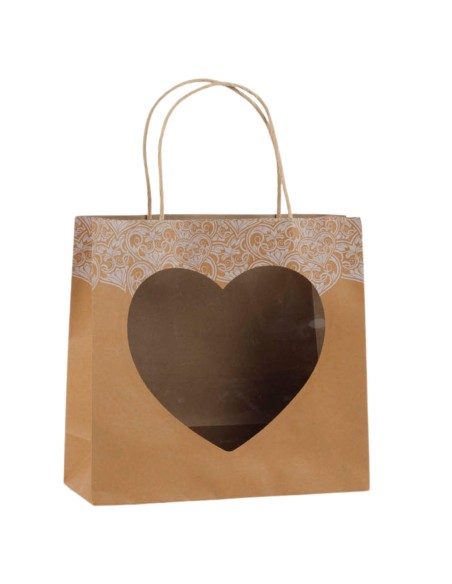 BOLSA KRAFT CORAZON BLANCO  28X11 H27