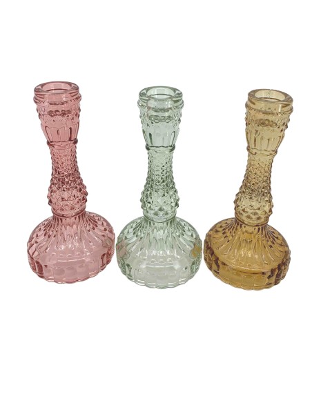 CANDELABRO CRISTAL ART DECO COLOR  D3 H17