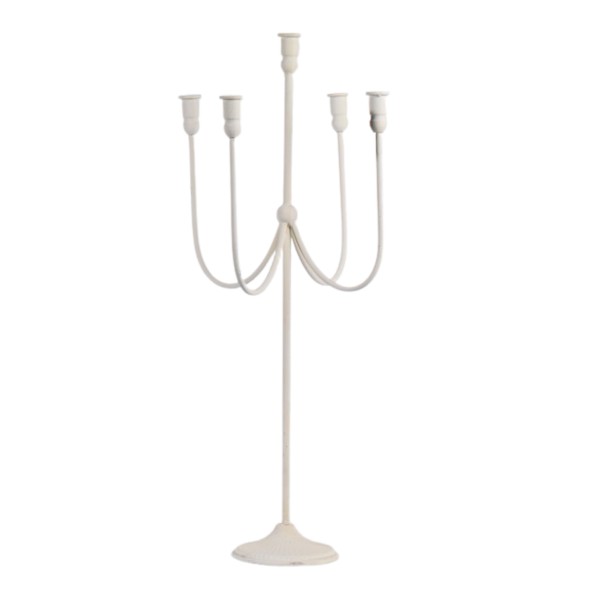 CANDELABRO METALIZADO BLANCO D27 H90