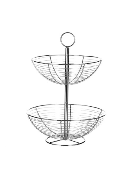 FRUTERO 2 ALTURAS METAL CROMADO 29,50 X 29,50 X 41 CM