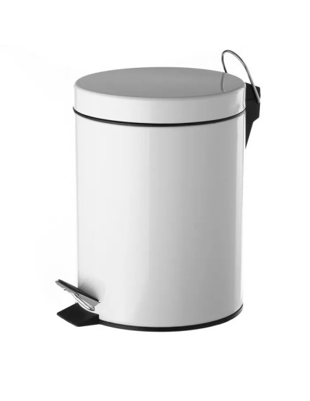 PAPELERA 5 LITROS METAL BLANCO 20,50 X 26,50 X 28 CM
