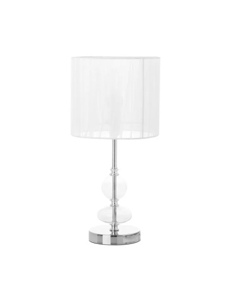 LÁMPARA METAL-CRISTAL BLANCO 20,50 X 20,50 X 42 CM