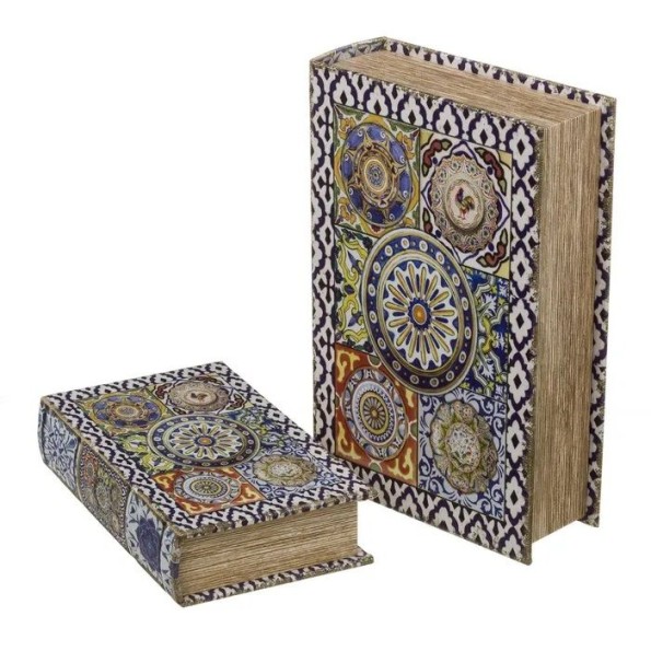 S/2 LIBRO TILE SEDA-MDF 18 X 7 X 27 CM