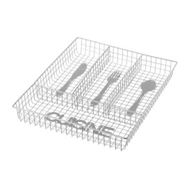 BANDEJA CUBIERTOS CUISINE METAL CROMADO 26,50 X 32,50 X 4,50