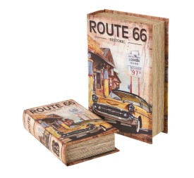 S/2 LIBRO ROUTE 66 PU-MDF 18 X 7 X 27 CM