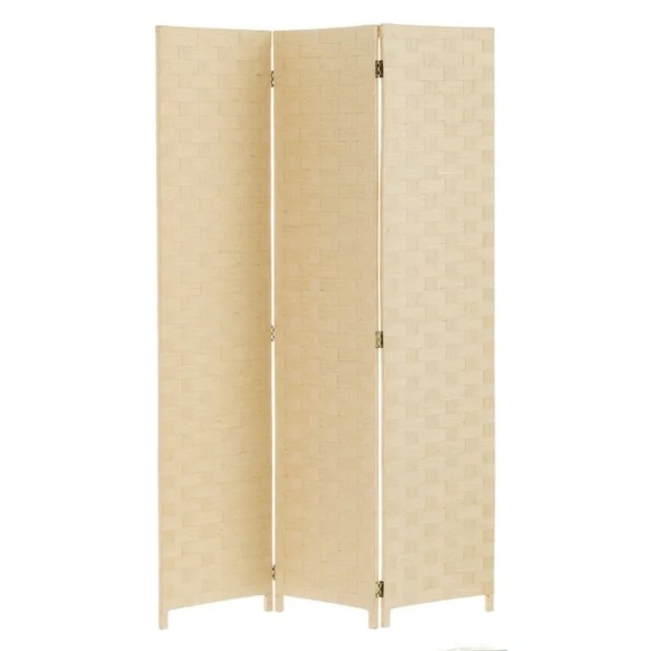 BIOMBO PAPEL TRENZADO BEIGE 120 X 2 X 175 CM