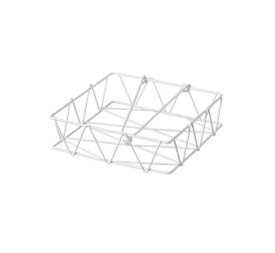 SERVILLETERO METAL BLANCO 19 X 19 X 5,30 CM