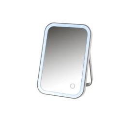 ESPEJO CON LUZ LED POLIESTIRENO GRIS 15 X 2,50 X 22 CM