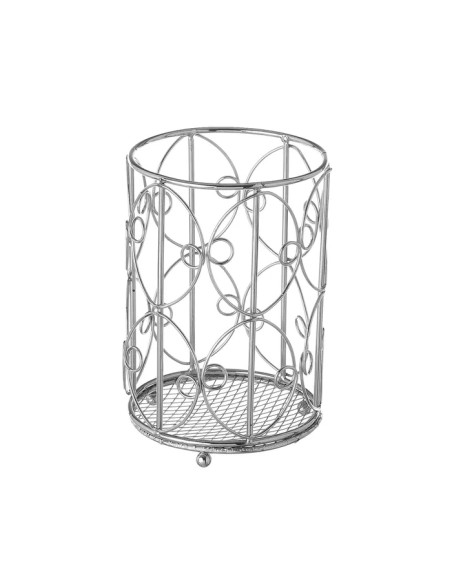 SOPORTE CUBIERTOS METAL CROMADO 11,50 X 11,50 X 17,30 CM