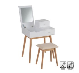 TOCADOR CON BANQUETA TAPA ELEVABLE 60 X 49,50 X 85 CM