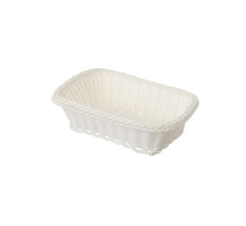 CESTA RECTANGULAR PE BLANCO 24 X 17 X 7 CM