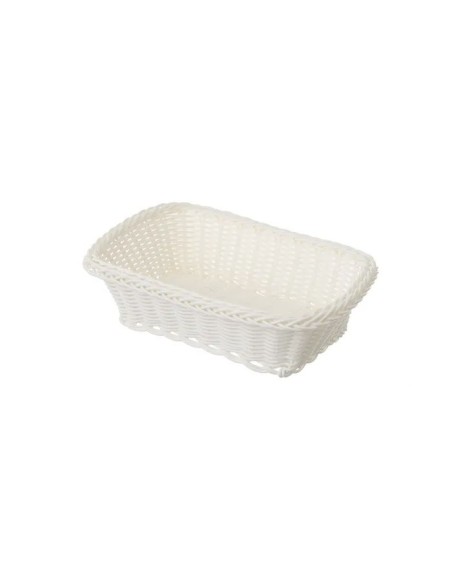 CESTA RECTANGULAR PE BLANCO 24 X 17 X 7 CM