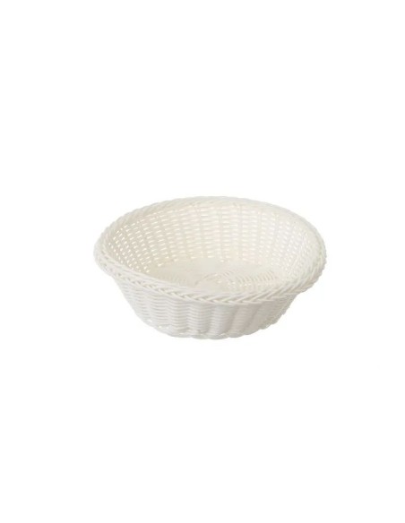 CESTA REDONDA PE BLANCO 21,50 X 21,50 X 7 CM