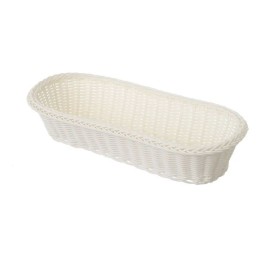 CESTA OVAL PE BLANCO 35,50 X 15,50 X 8 CM