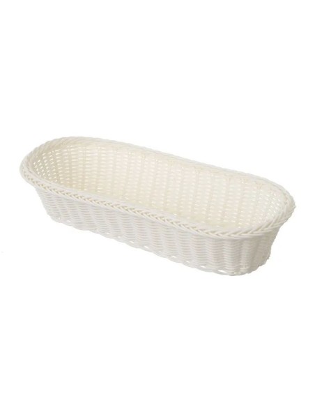 CESTA OVAL PE BLANCO 35,50 X 15,50 X 8 CM