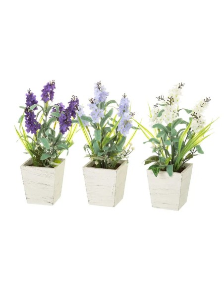 PLANTA LAVANDA 3/C POLIESTER 7 X 7 X 24 CM