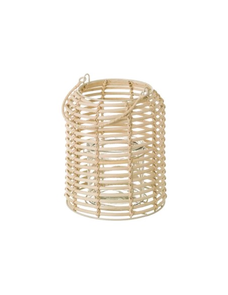 PORTAVELAS RATÁN NATURAL 17X17X20CM