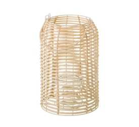 PORTAVELAS RATÁN NATURAL 21X21X32CM