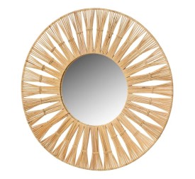 ESPEJO METAL-RATÁN NATURAL 55 X 1,50 X 55 CM