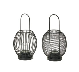 PORTAVELAS 2/M METAL NEGRO 15 X 15 X 29 CM