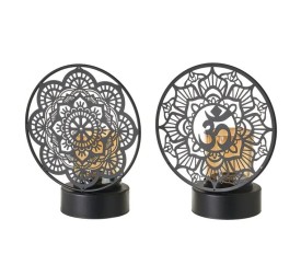 PORTAVELAS 2/M METAL NEGRO 18 X 10 X 22 CM