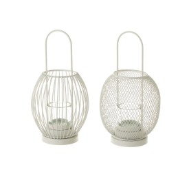 PORTAVELAS 2/M METAL BLANCO 15 X 15 X 29 CM