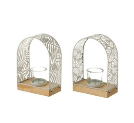 PORTAVELAS 2/M METAL-MADERA BLANCO 15,30 X 8 X 21,10 CM