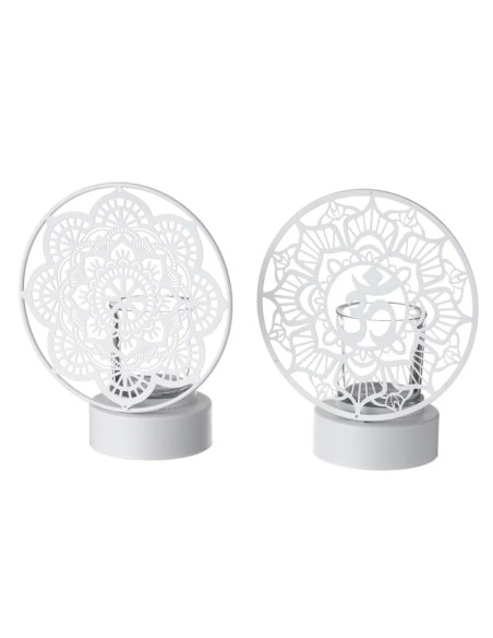 PORTAVELAS 2/M METAL BLANCO 18 X 10 X 22 CM PORTAVELAS 2/M METAL BLANCO 18 X 10 X 22 CM