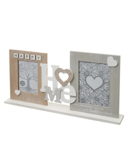 PORTAFOTOS DOBLE MDF-CRISTAL 48 X 7 X 25 CM