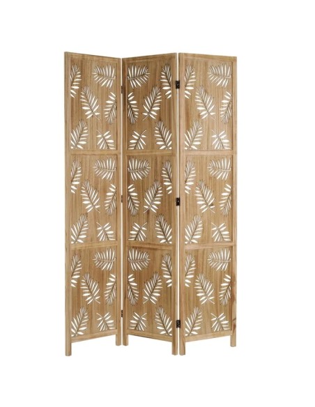 BIOMBO MADERA NATURAL HOJAS 115 X 1,90 X 170 CM