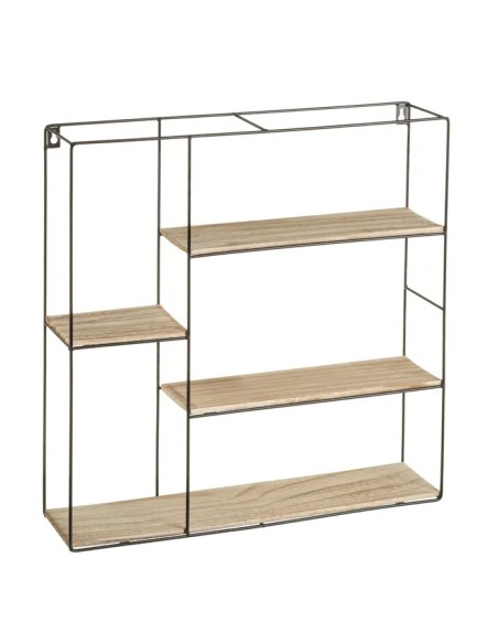 ESTANTERÍA 4 LEJAS PAULONIA-METAL NEGRO 50 X 12 X 50 CM