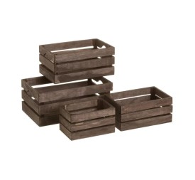 S/4 CAJA CONTRACHAPADO MARRÓN 28 X 18 X 12 CM