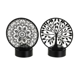 PORTAVELAS 2/M METAL NEGRO 18 X 10 X 22 CM